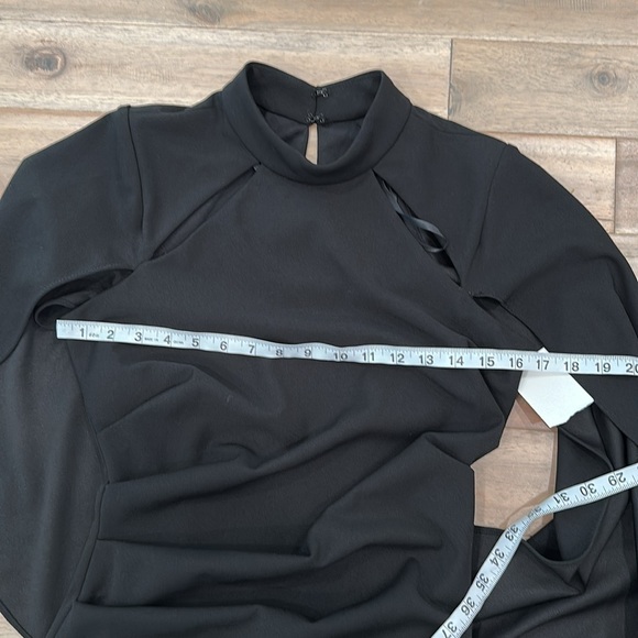 Betsy & Adam Black Ruched Sheath Dress sleeveless - Picture 8 of 10